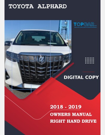 toyota alphard 2018-2019 owners manual in english